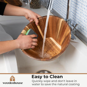 Woodenhouse easy-clean wooden bowl designed for quick hand washing
