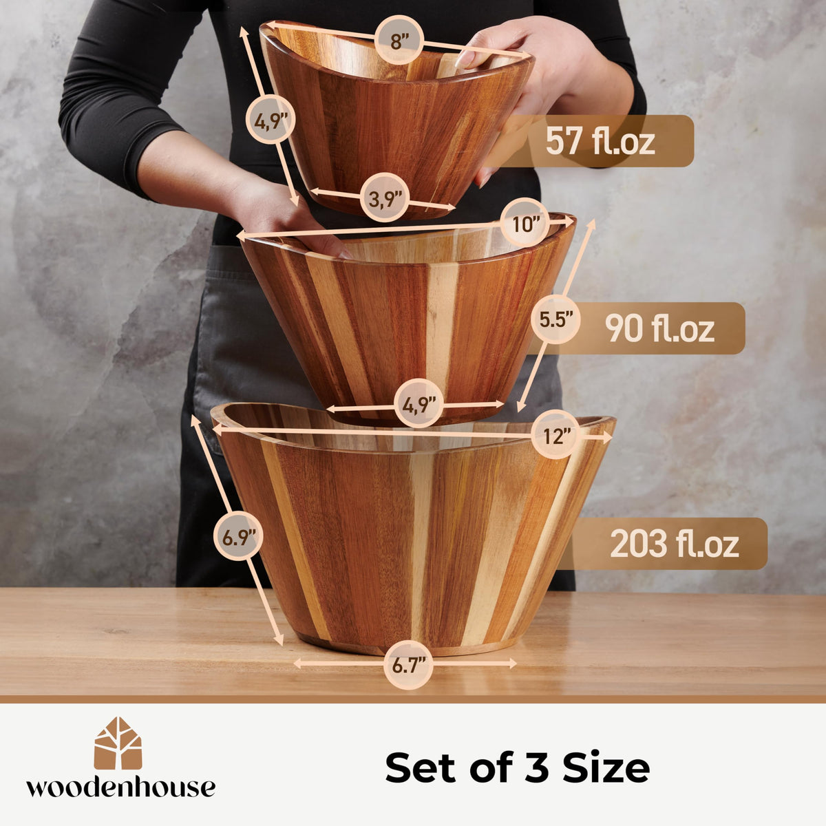 Woodenhouse elegant grain bowl enhances rustic table appeal