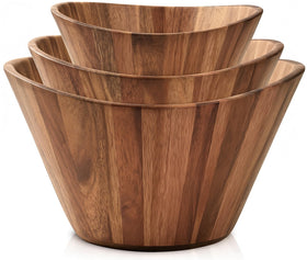 Woodenhouse large 12-inch salad bowl with durable handmade finish for generous servings