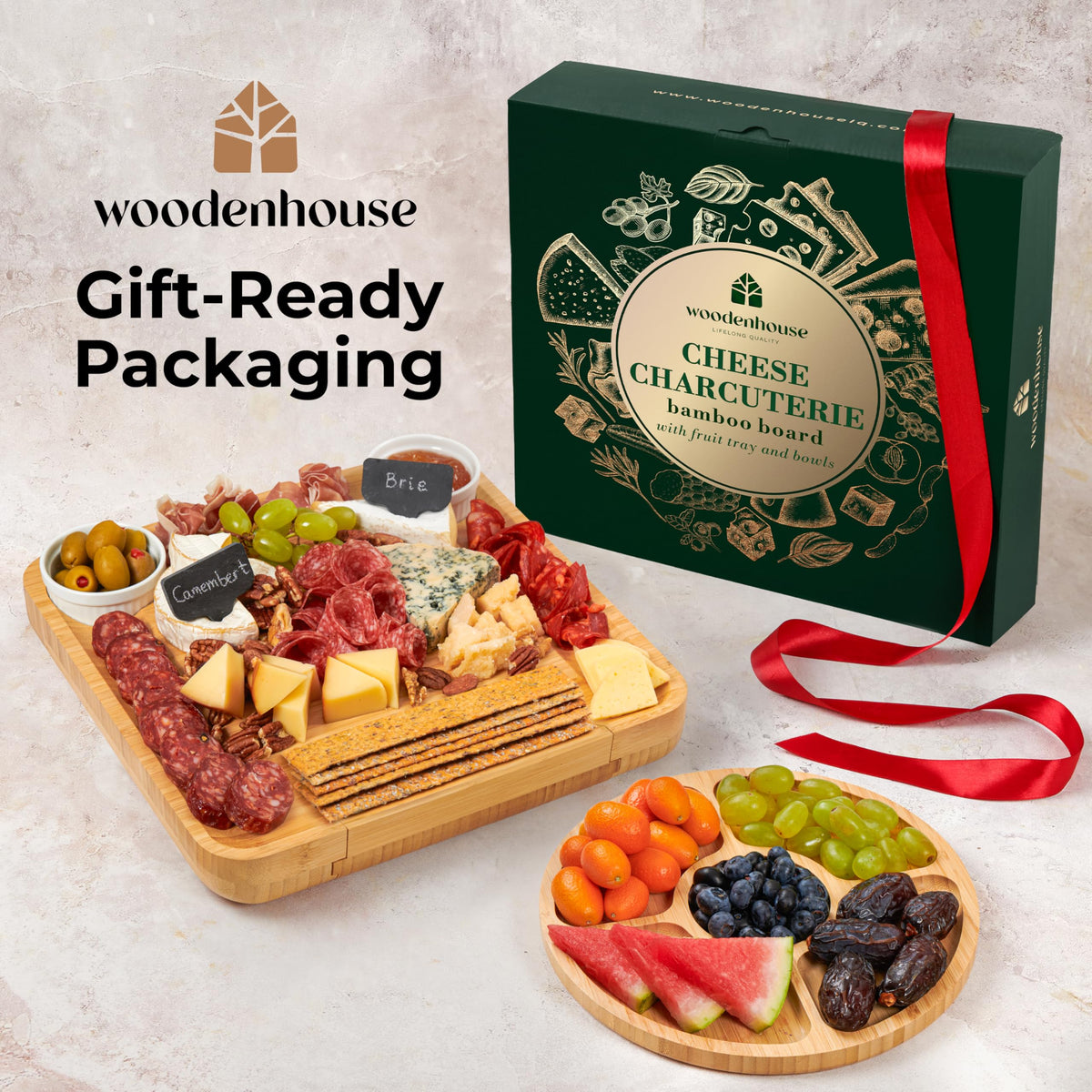 Woodenhouse slate labels and chalk for personalized serving.