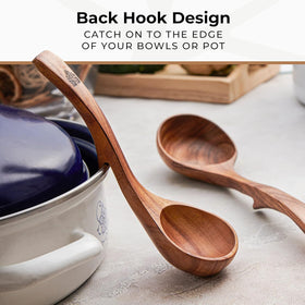 Woodenhouse teak kitchen spoons with smooth finish protecting nonstick surfaces
