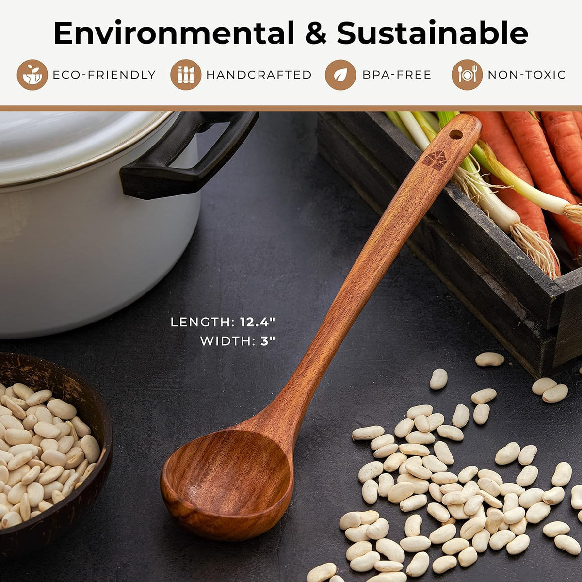 Woodenhouse teak ladle packaging design suitable for gifting.