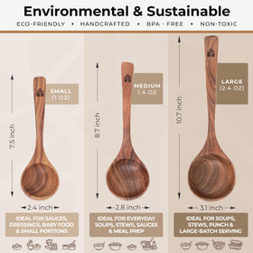 Woodenhouse teak ladle small 7.5 inch ideal for sauces and toppings