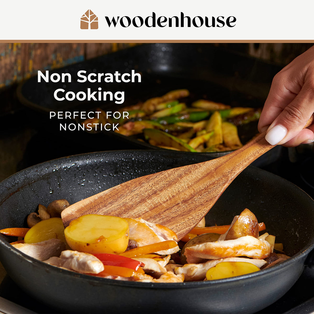 Woodenhouse teak mixing spoon with comfortable grip for stirring