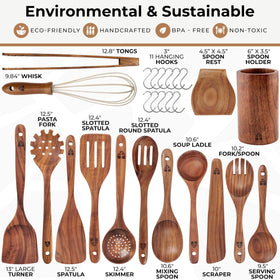 Woodenhouse teak pasta spoon for easy serving.