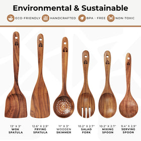 Woodenhouse teak serving spoon for easy plated servings