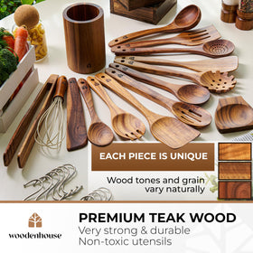Woodenhouse teak soup ladle ideal for soups and stews.