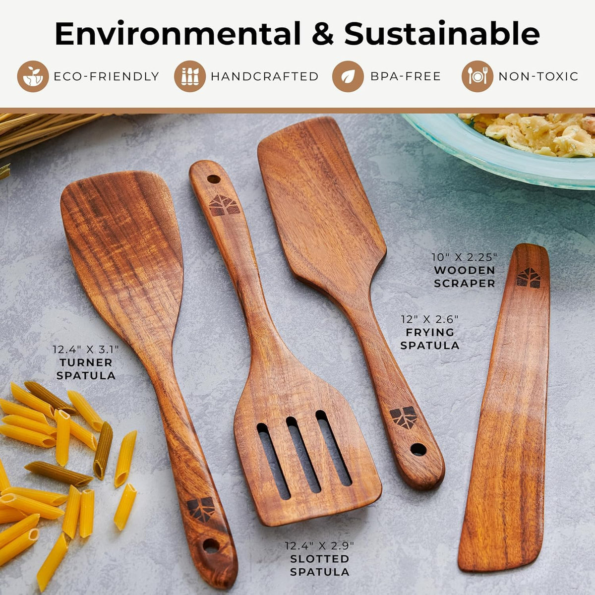 Woodenhouse teak spatula scraper helps scrape pans without scratching