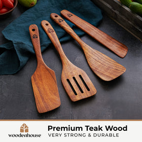 Woodenhouse teak spatula slotted spatula helps drain liquids while cooking