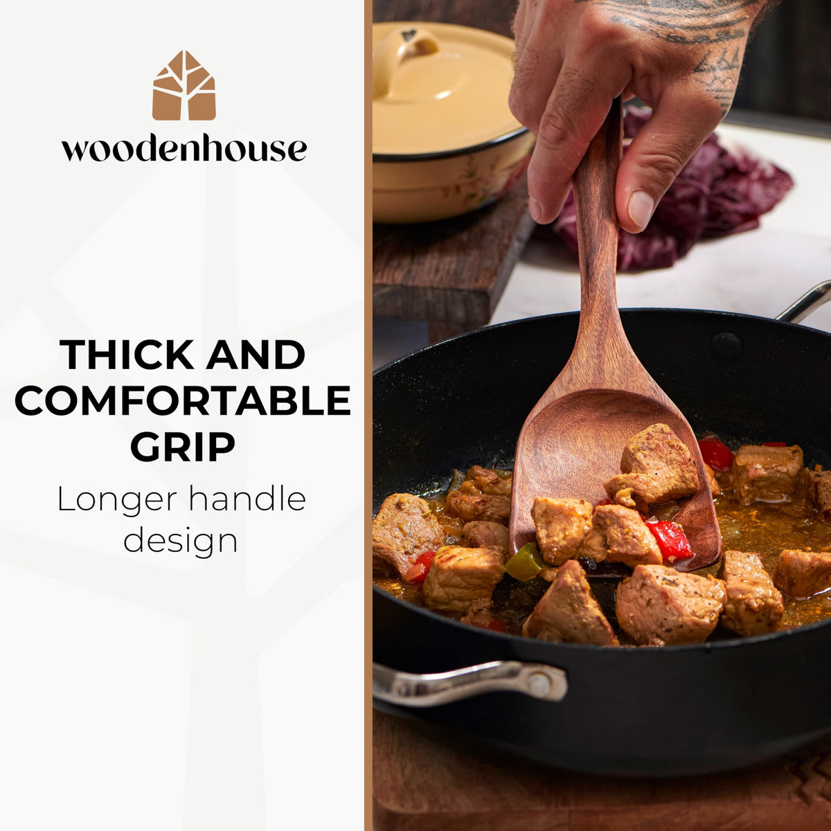 Woodenhouse teak whisk for light mixing and batter.