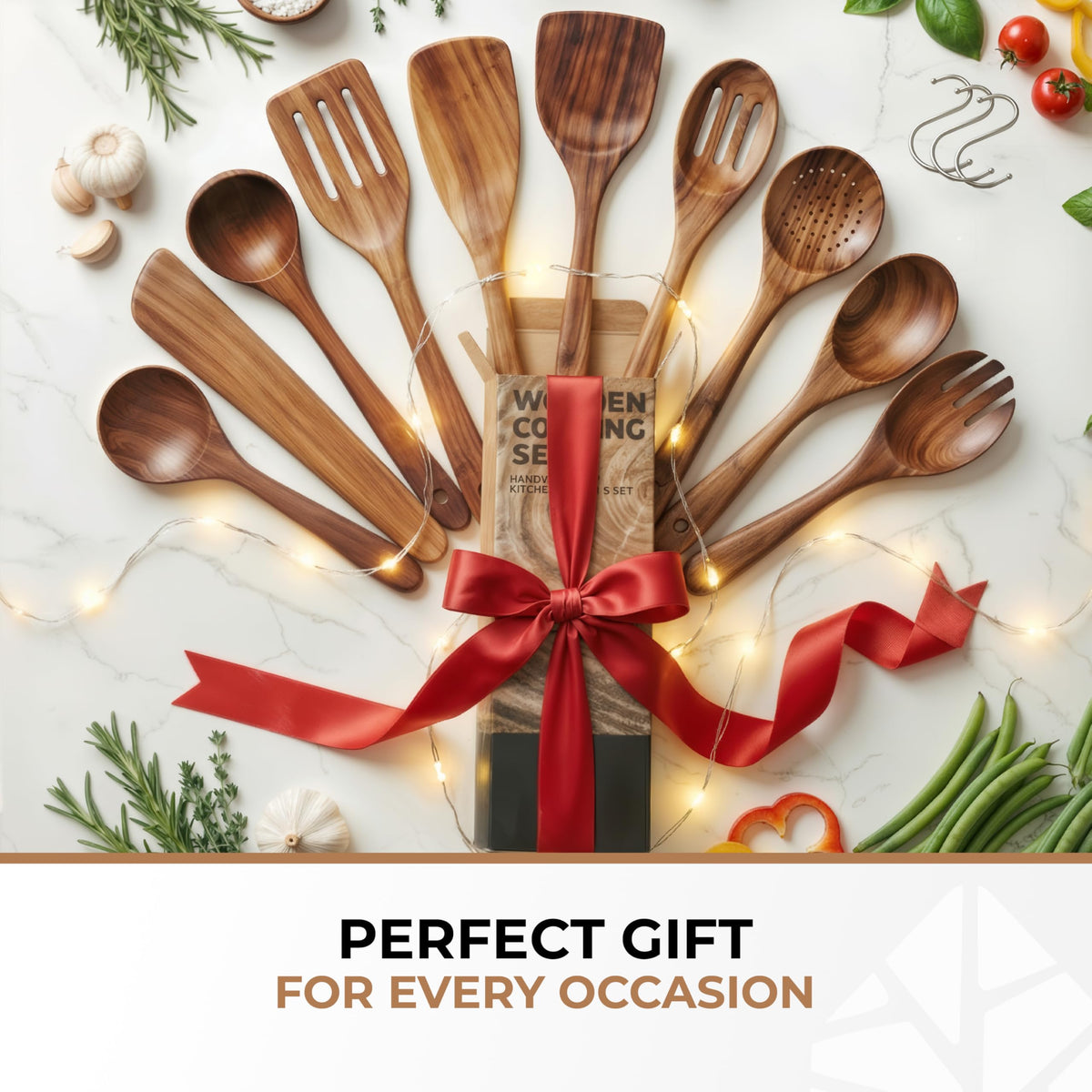 Woodenhouse teak utensils promote eco-friendly cooking with natural materials.