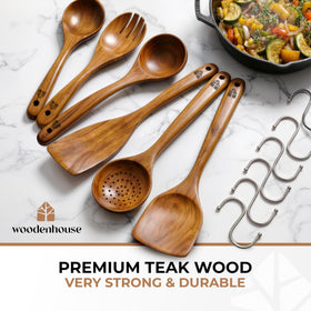Woodenhouse teak wood grain close-up highlighting durable construction.