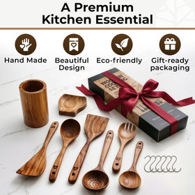 Woodenhouse utensil holder with drainage, keeps tools organized and dry.