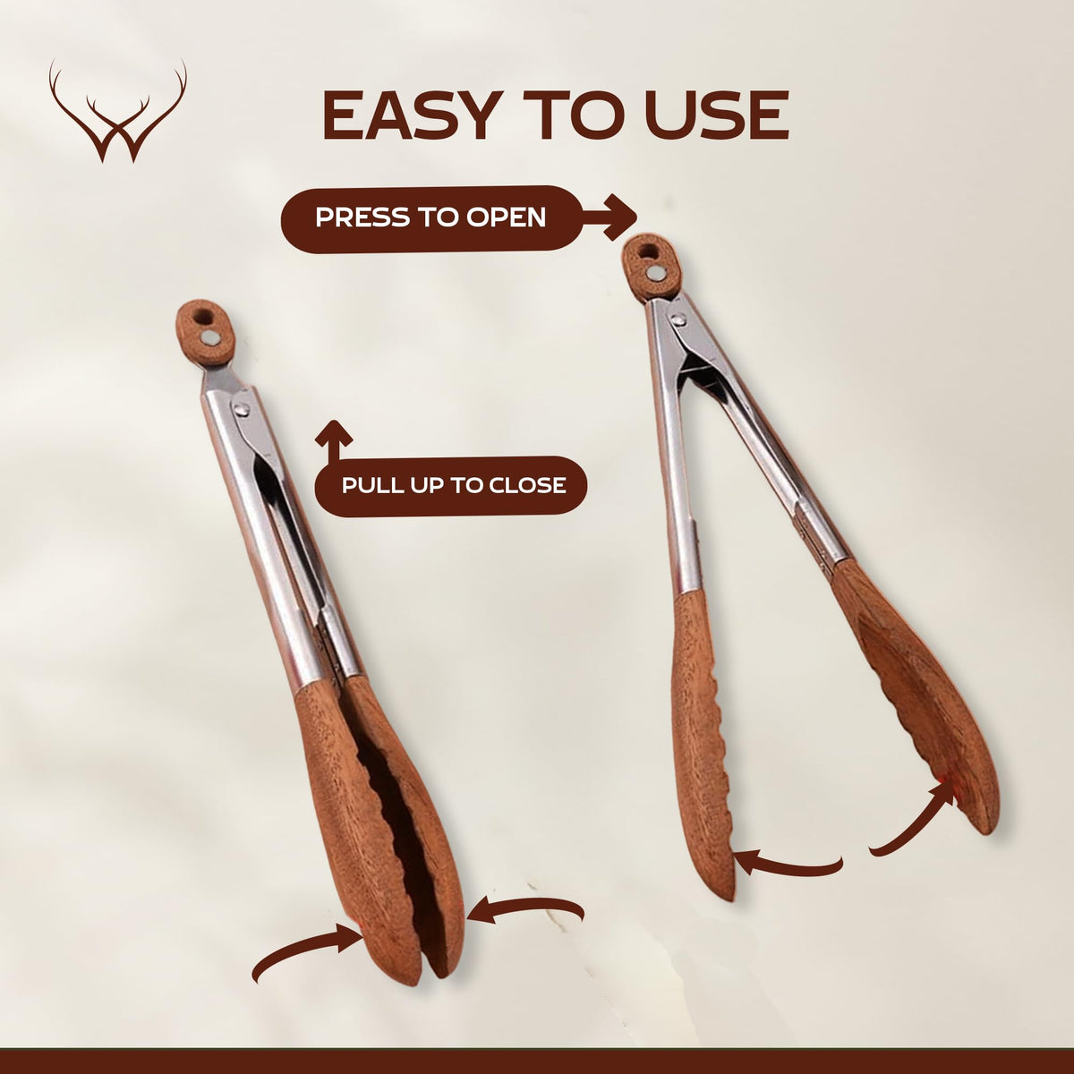 Woodlands USA wooden grill tongs deliver control and precision