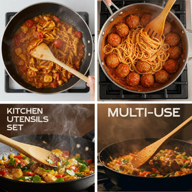 Woodlands USA easy-clean wooden utensils resist stains and odors