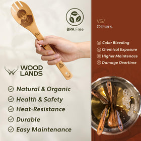 Woodlands USA eco-friendly bamboo utensils, lightweight kitchen helper.