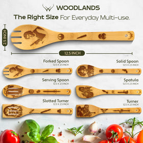 Woodlands USA ergonomic grip spoons for comfortable stirring and serving