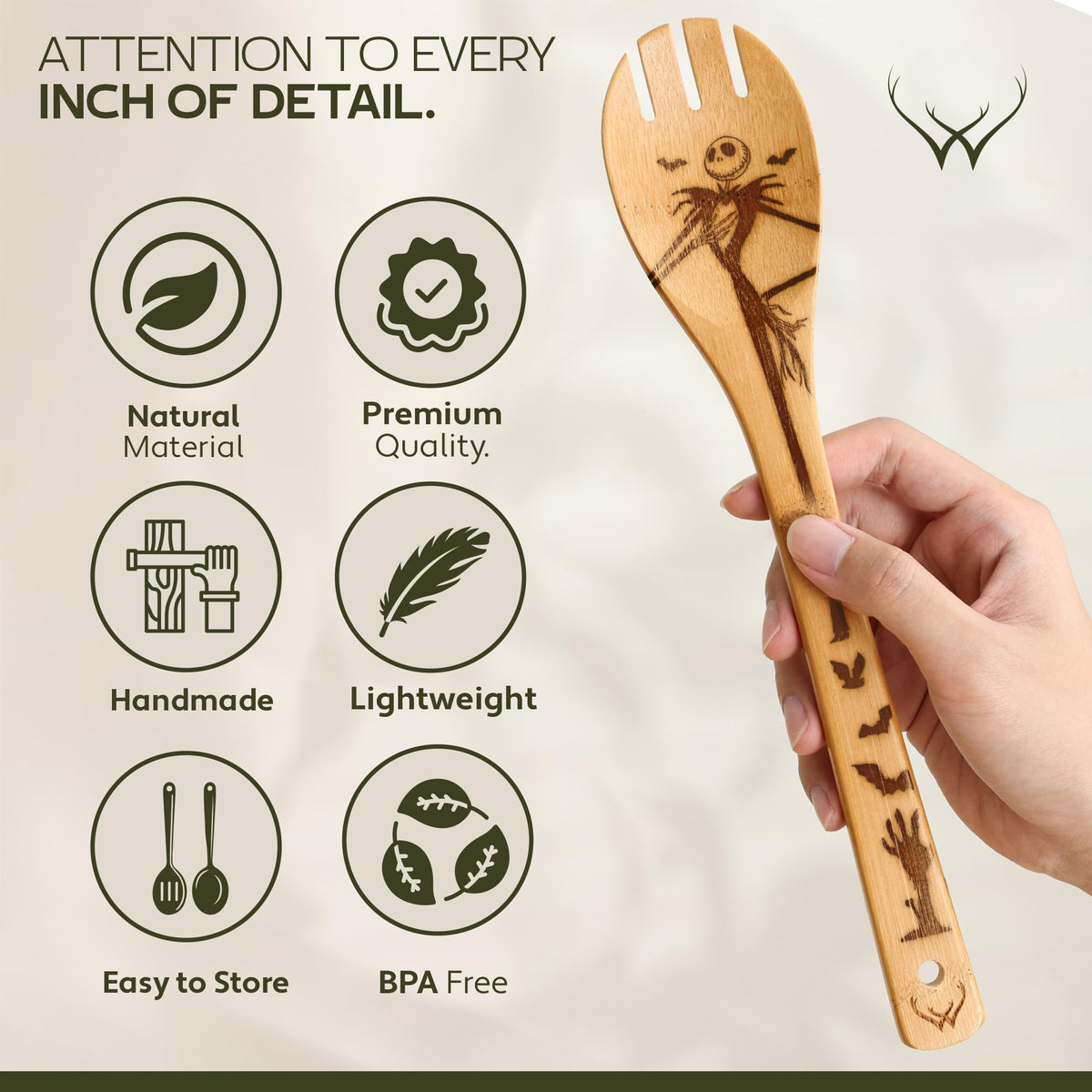 Woodlands USA ergonomic grip utensils provide comfortable handling during cooking