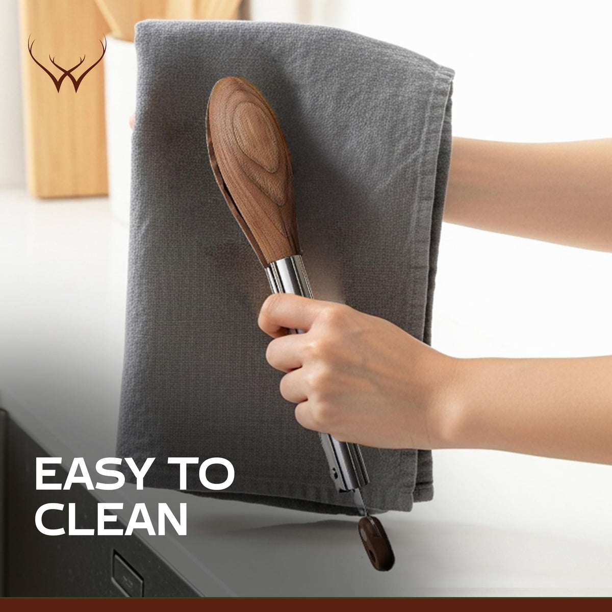 Woodlands USA small walnut tongs for serving delicate snacks