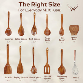 Woodlands USA pasta spoon ideal for stirring and serving.