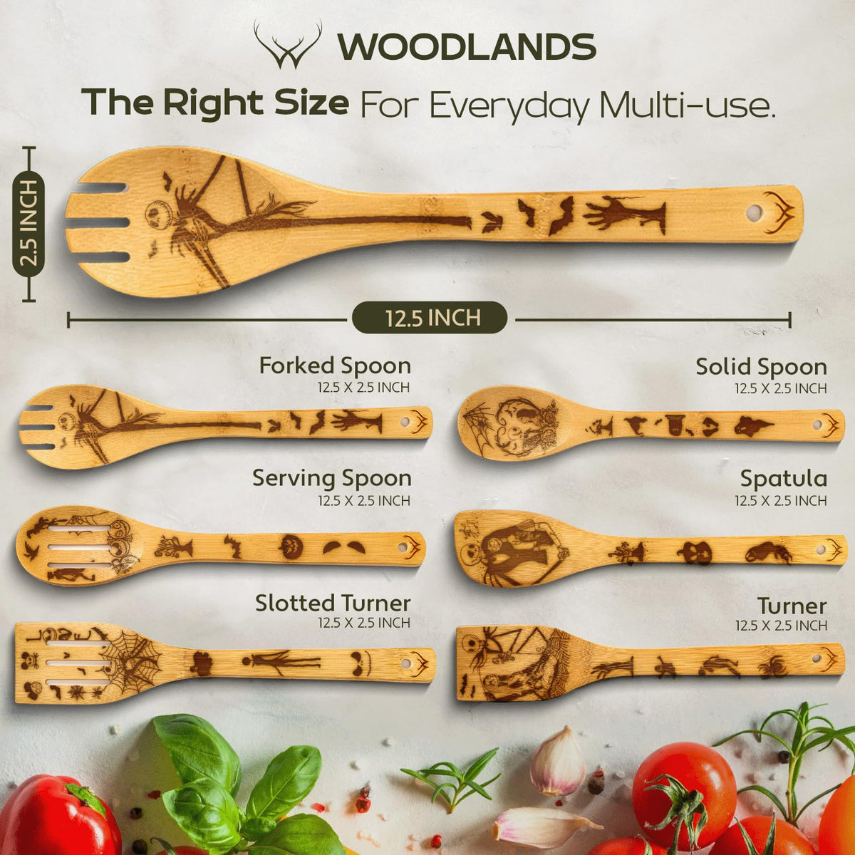 Woodlands USA nonstick safe utensils resist scratches on coated pots