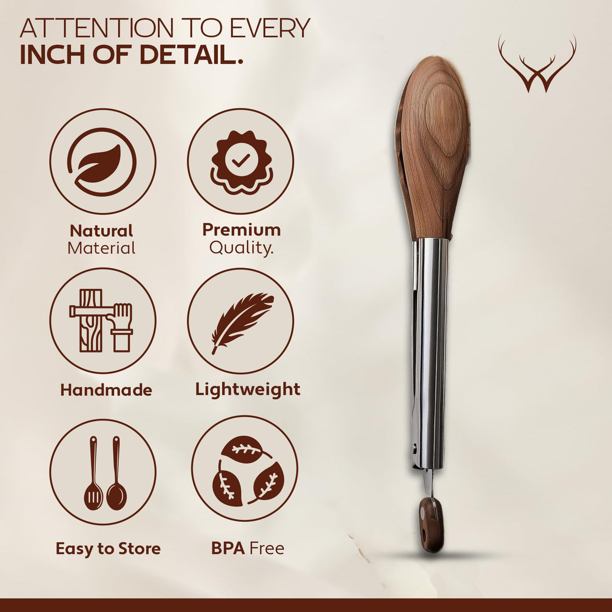 Woodlands USA air fryer compatible tongs, substitutes for metal tools