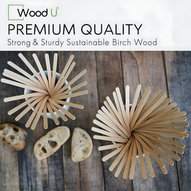 WoodU 1000-piece pack birchwood stir sticks ideal for cafes and events.