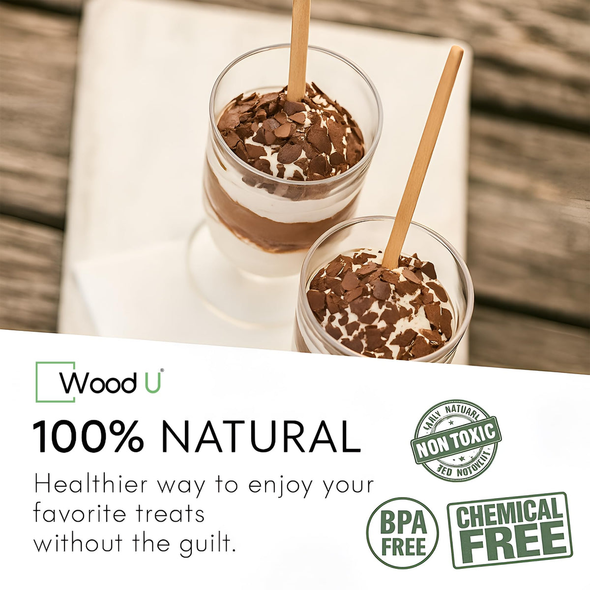WoodU coffee stirrers in eco-friendly birch for a sustainable beverage experience.