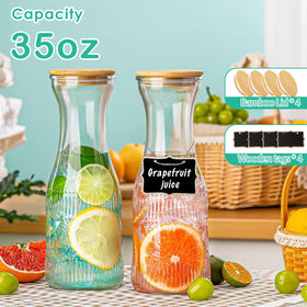 Wookgreat 1L carafe with lid ensures spills are minimized during serving.