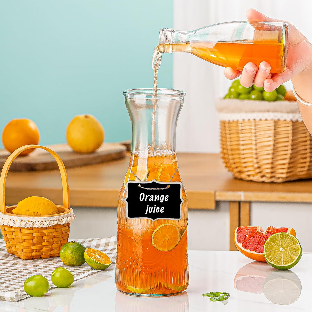 Wookgreat brunch juice carafes ideal for keeping drinks neatly organized.