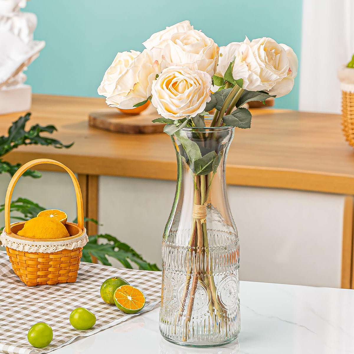 Wookgreat dishwasher-safe carafe pitchers simplify cleanup after gatherings.