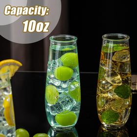 Wookgreat stemless champagne flutes shown from top view for serving clarity
