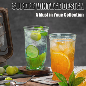 Wookgreat vintage glassware set adds timeless bar-top elegance to any table.