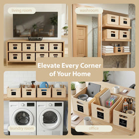 WooOrganix kitchen cabinet organization basket keeps shelves neat and accessible.