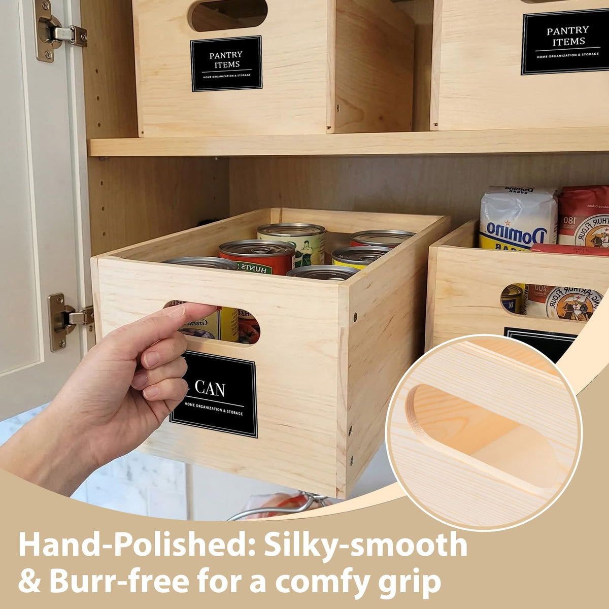 WooOrganix pantry display crate ideal for desserts, candles, or product showcases.