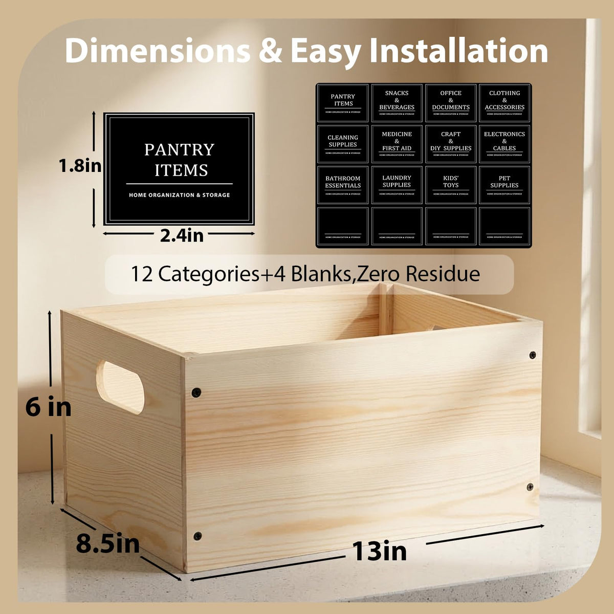 WooOrganix reinforced corners ensure durable, twist-resistant wood basket for long-term use.
