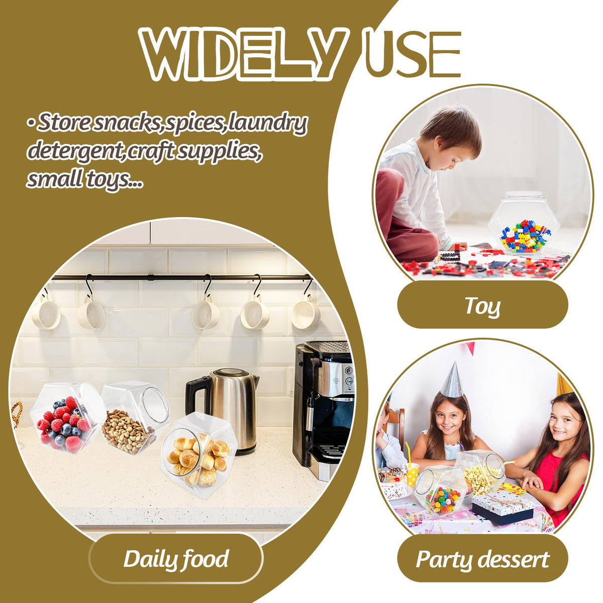 Woozettn kitchen storage jar ideal for snacks, spices, and more.