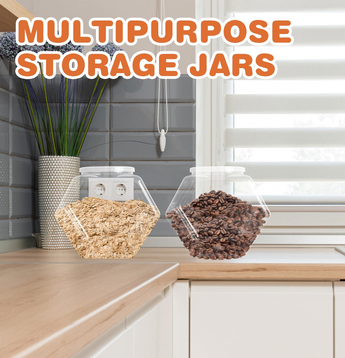 Woozettn hexagon jar seal lid to prevent spills