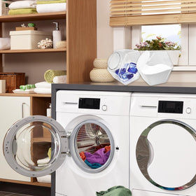 Woozettn multipurpose storage jar supports pantry, office, and laundry use.