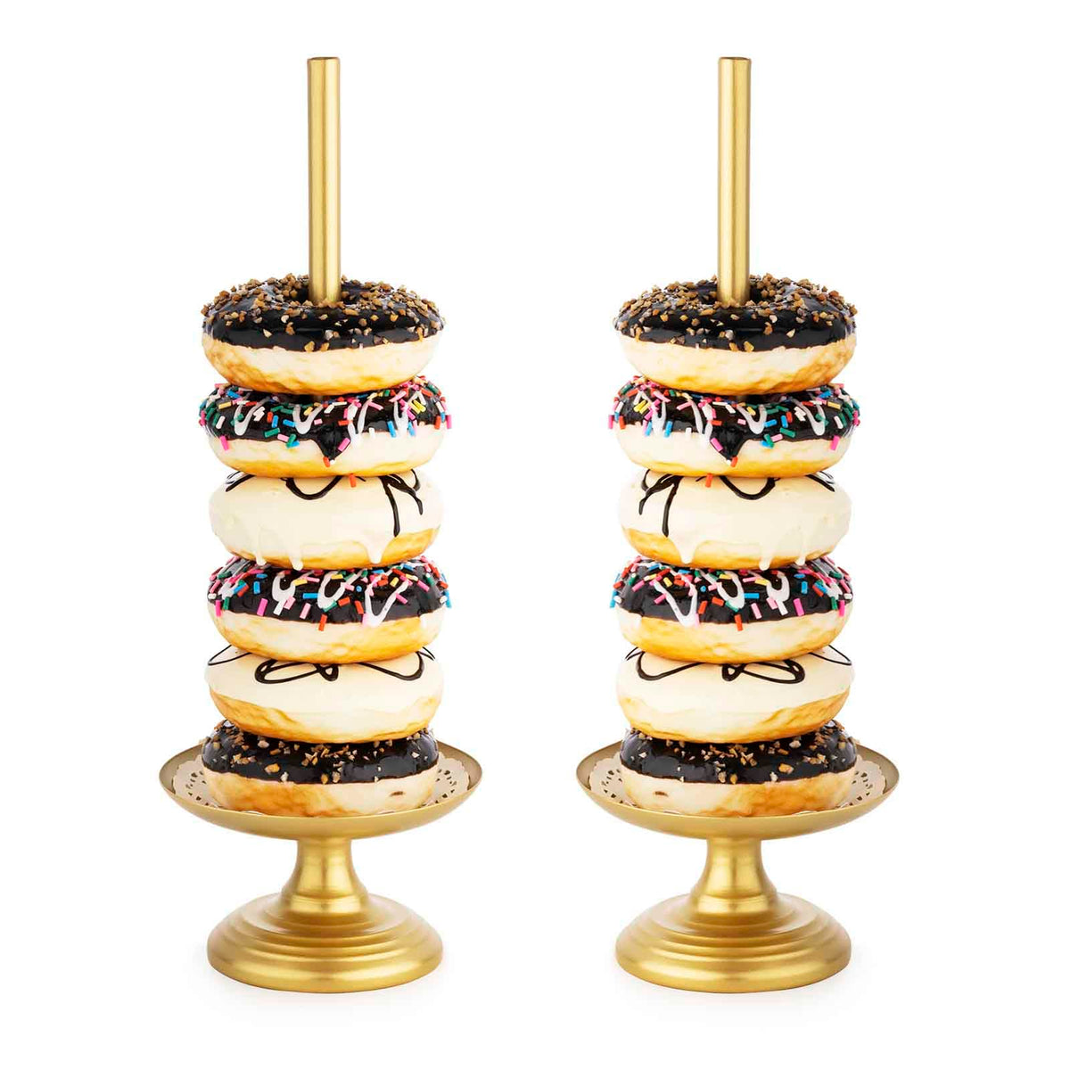 WOPARTY Donut Stand Metal 2-Pack base provides sturdy dessert support at events.