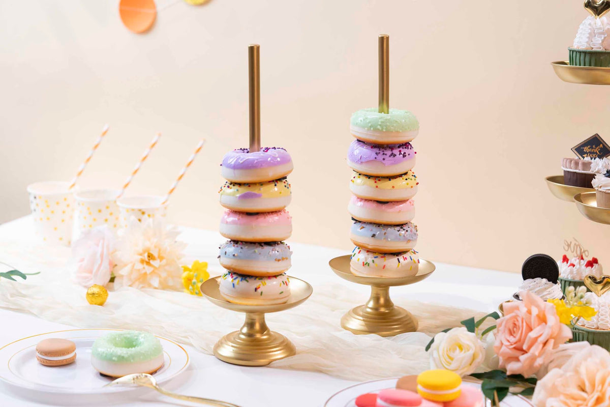 WOPARTY Donut Stand Metal 2-Pack detachable design saves cabinet space when stored.
