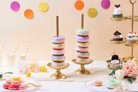 WOPARTY Donut Stand Metal 2-Pack handcrafted finish adds rustic charm.