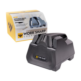 Work Sharp E2 knife sharpener front view showing guided sharpening for consistent edges.