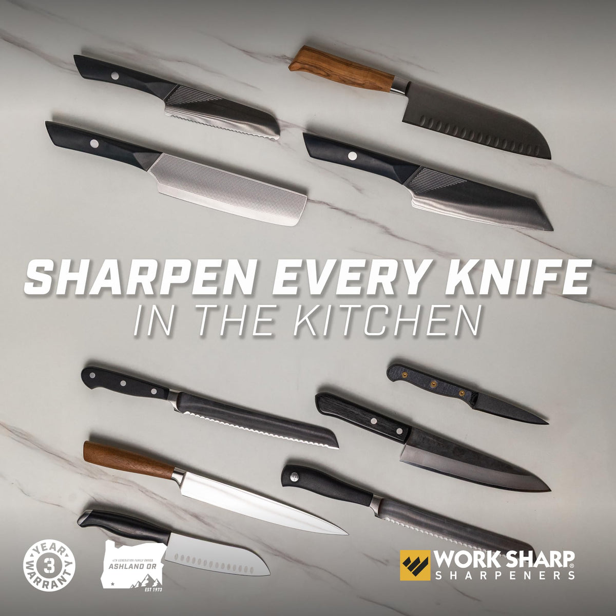 Work Sharp E2 sharpening system supports various blade types.