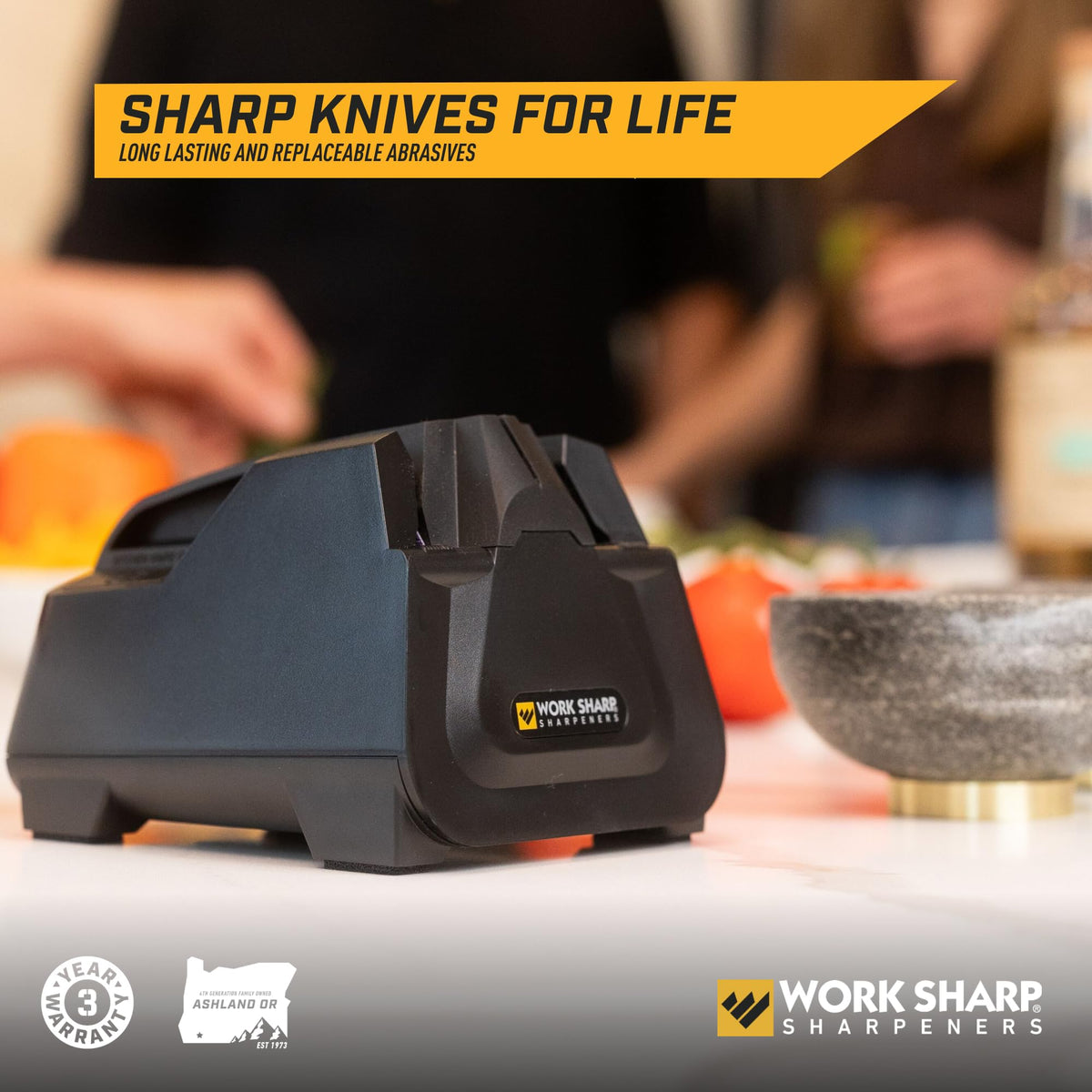 Work Sharp E2 three-year warranty and Oregon design quality.