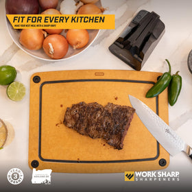 Work Sharp E2 sharpens serrated edges with precision.