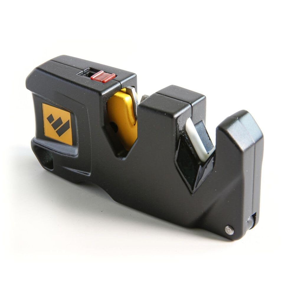 Work Sharp EDC Pivot Plus ceramic hone restores edge quickly with smooth honing passes.