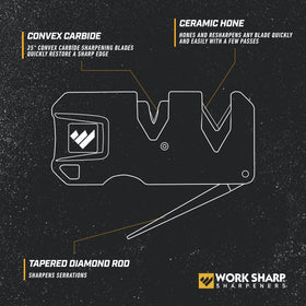 Work Sharp EDC Pivot Plus pivot response follows blade curve for consistent sharpening angles.