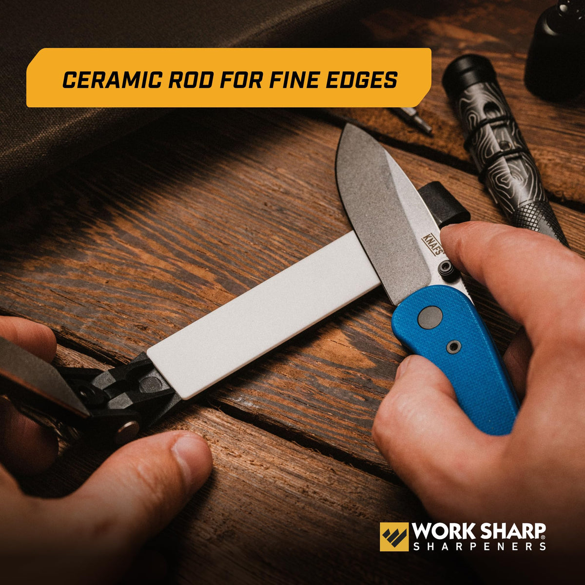 Work Sharp 400-grit diamond plate for initial edge removal and edge setup.