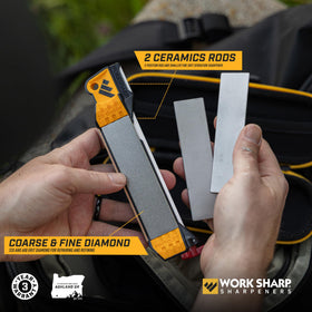 Work Sharp Elite ceramic rods provide dual honing surfaces for versatile sharpening